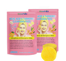 Load image into Gallery viewer, Turmeric Cleansing Pads, Kojic Acid & Turmeric Cleansing Pads for Dark Spots, Turmeric Pads Infused Cotton Exfoliating Pads, Turmeric Kojic Pads for Face, Helps Balance Skin Oil.