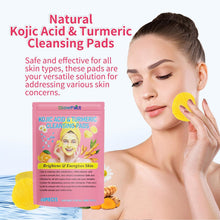 Load image into Gallery viewer, Turmeric Cleansing Pads, Kojic Acid & Turmeric Cleansing Pads for Dark Spots, Turmeric Pads Infused Cotton Exfoliating Pads, Turmeric Kojic Pads for Face, Helps Balance Skin Oil.