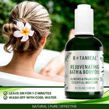Load image into Gallery viewer, Botanical Bath & Body Oil | Rejuvenating Almond & Palmarosa | Organic, Pure, Natural Skincare (4.1 fl oz | 120 ml).
