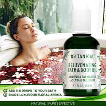 Load image into Gallery viewer, Botanical Bath & Body Oil | Rejuvenating Almond & Palmarosa | Organic, Pure, Natural Skincare (4.1 fl oz | 120 ml).