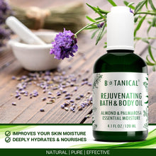 Load image into Gallery viewer, Botanical Bath & Body Oil | Rejuvenating Almond & Palmarosa | Organic, Pure, Natural Skincare (4.1 fl oz | 120 ml).