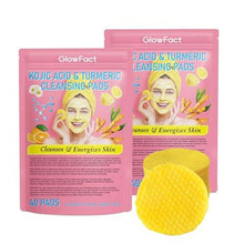 Load image into Gallery viewer, Turmeric Cleansing Pads, Kojic Acid &amp; Turmeric Cleansing Pads for Dark Spots, Turmeric Pads Infused Cotton Exfoliating Pads, Turmeric Kojic Pads for Face, Helps Balance Skin Oil.
