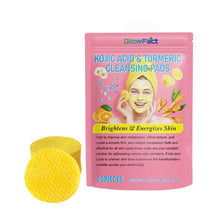 Load image into Gallery viewer, Turmeric Cleansing Pads, Kojic Acid &amp; Turmeric Cleansing Pads for Dark Spots, Turmeric Pads Infused Cotton Exfoliating Pads, Turmeric Kojic Pads for Face, Helps Balance Skin Oil.
