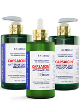 Load image into Gallery viewer, Botanical Hair Growth Therapy For Men and Women - Capsaicin Anti Hair Loss Anti-Hair Loss Pre-Shampoo Scalp Treatment, Shampoo and Conditioner for Hair Thinning Prevention and Natural Hair Growth.
