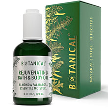 Load image into Gallery viewer, Botanical Bath &amp; Body Oil | Rejuvenating Almond &amp; Palmarosa | Organic, Pure, Natural Skincare (4.1 fl oz | 120 ml).
