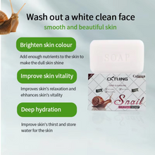 Load image into Gallery viewer, Cktuing Snail Essence Soap Bar – Collagen &amp; Mucin Face Cleansing Soap for Wrinkle Removal, Acne Scar Treatment &amp; Anti-Aging – Hydrating Facial Bar for Smooth, Clear Skin – 100g
