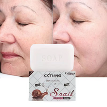 Load image into Gallery viewer, Cktuing Snail Essence Soap Bar – Collagen &amp; Mucin Face Cleansing Soap for Wrinkle Removal, Acne Scar Treatment &amp; Anti-Aging – Hydrating Facial Bar for Smooth, Clear Skin – 100g
