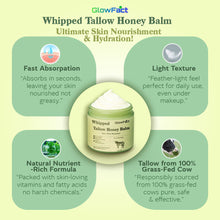 Load image into Gallery viewer, Beef Tallow Honey Balm | Grass Fed Whipped Beef Tallow With Honey Face &amp; Body Moisturizer 2 oz | Deeply Moisturizing for Face &amp; Body | Organic Grass-Fed Tallow, Unscented Whipped Tallow Balm
