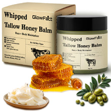Load image into Gallery viewer, Beef Tallow Honey Balm | Grass Fed Whipped Beef Tallow With Honey Face &amp; Body Moisturizer 2 oz | Deeply Moisturizing for Face &amp; Body | Organic Grass-Fed Tallow, Unscented Whipped Tallow Balm
